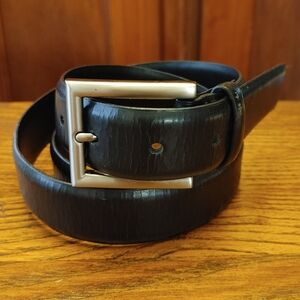Men's ITALIAN Black Leather Belt size 38